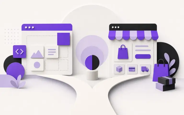 WordPress 还是 Shopify？一篇讲清怎么选封面插画