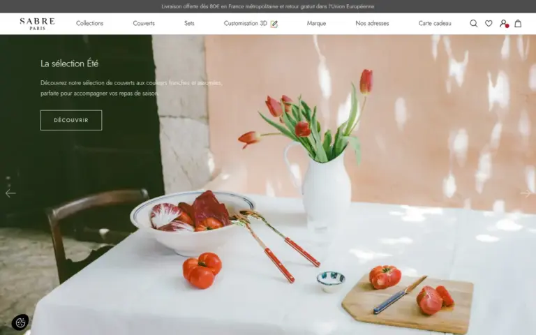 Sabre Paris 网站首页封面