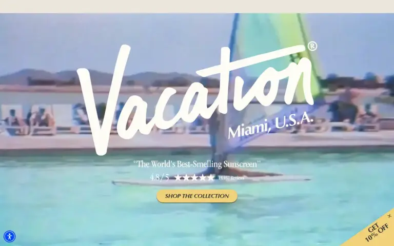 Vacation 网站首页封面