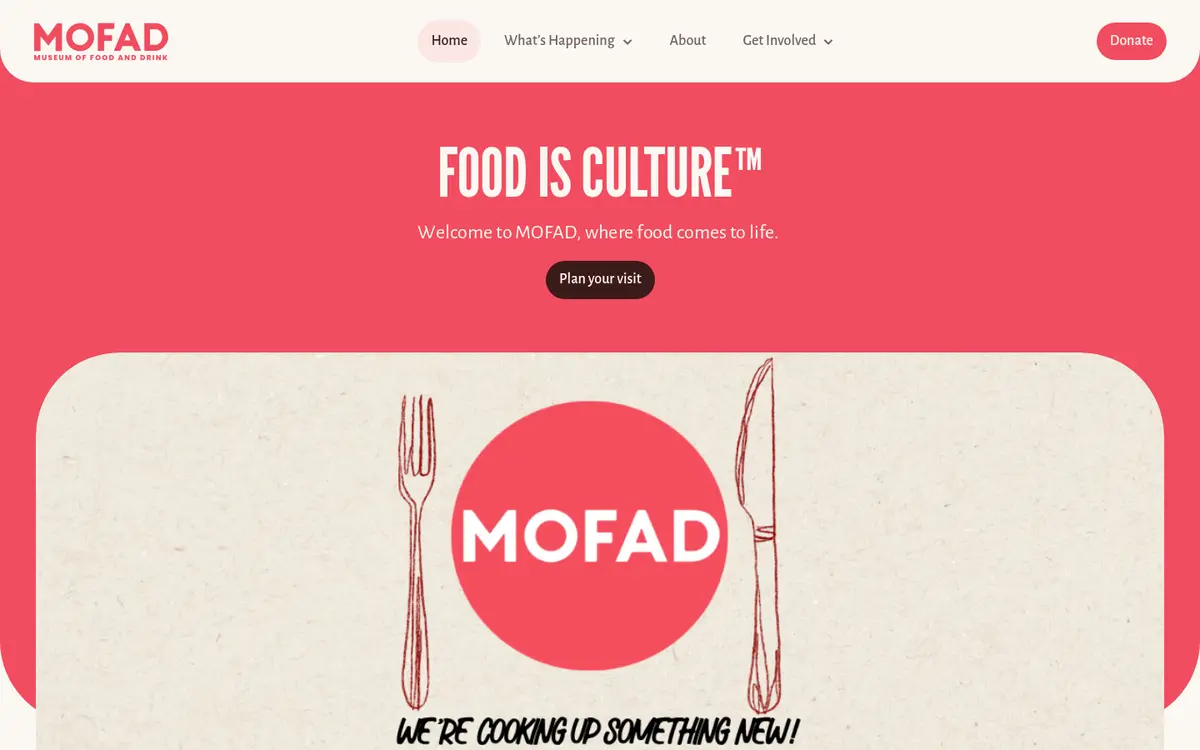 MOFAD – Museum of Food and Drink 网站首页
