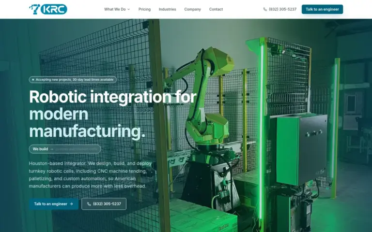 Kurtin Robotics 网站首页封面