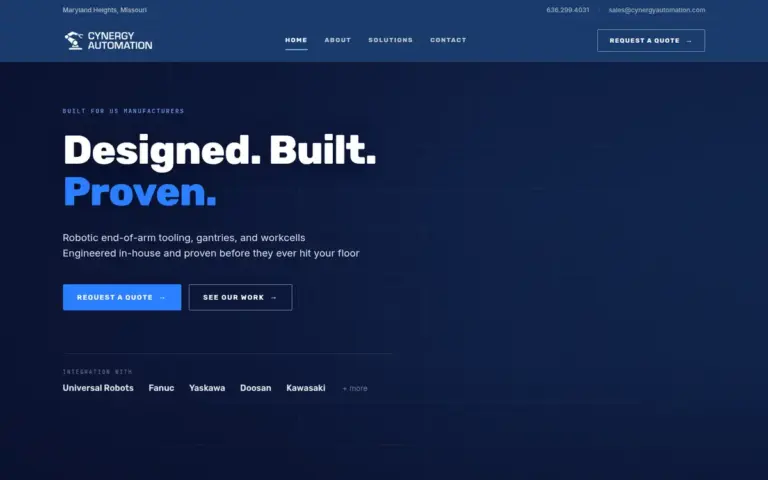 Cynergy Automation 网站首页封面