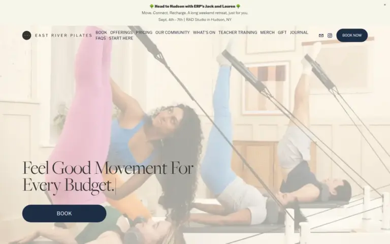 East River Pilates 网站首页