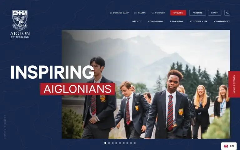 Aiglon College 网站首页