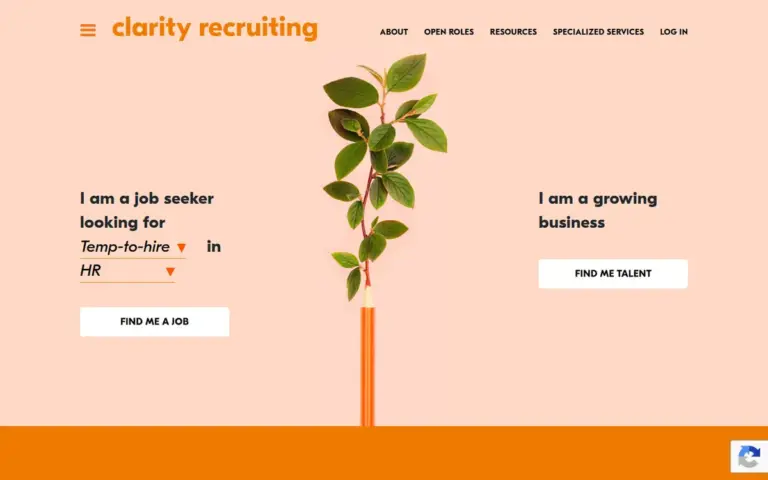 Clarity Recruiting 网站首页
