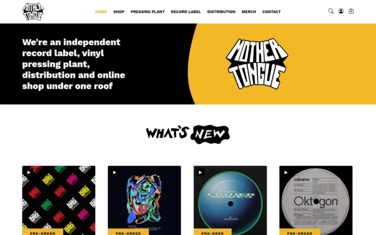 Mother Tongue Records 网站首页