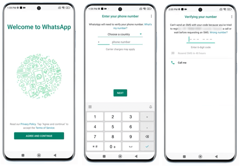WhatsApp 完成资料与安全设置界面