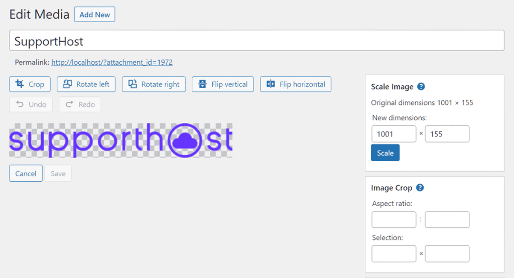 WordPress 媒体详情截图