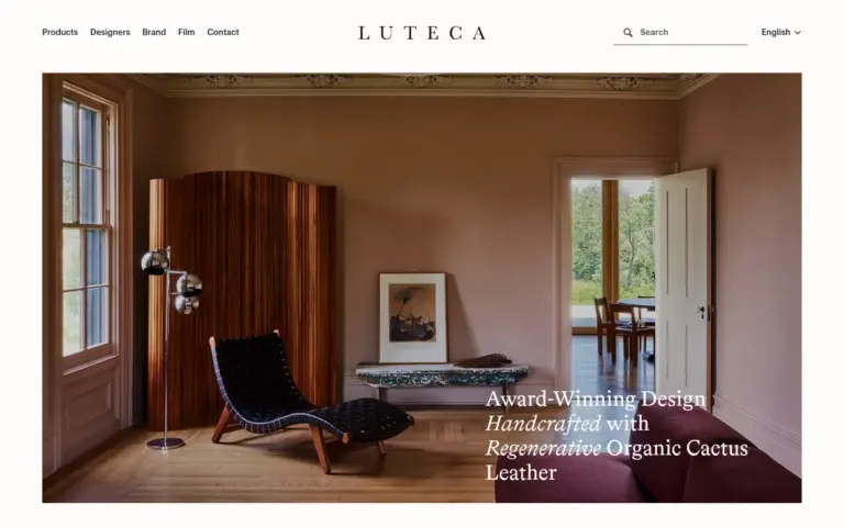 Luteca 网站首页封面