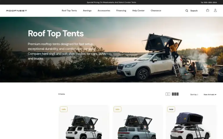 Roofnest 网站首页封面