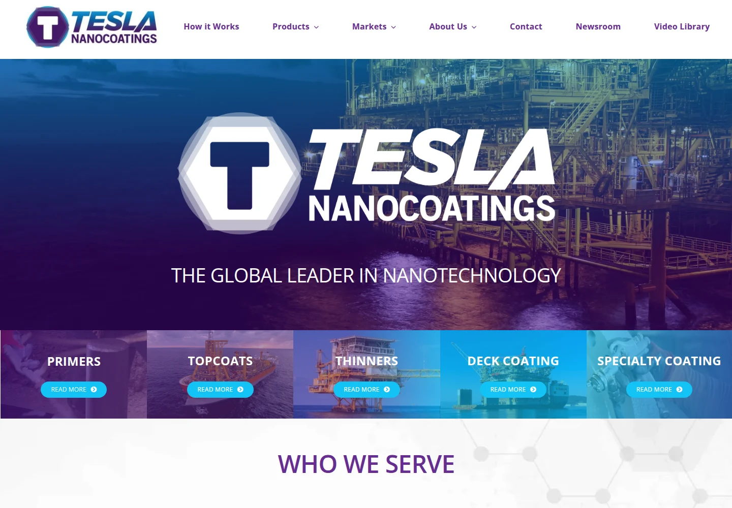 Tesla NanoCoatings 网站首页